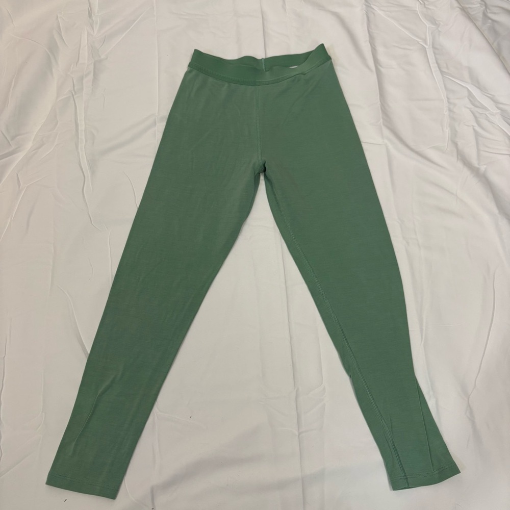 MEC Mountain Equipment Company Merino Wool Nylon Base Layer Pants Green Kids 10